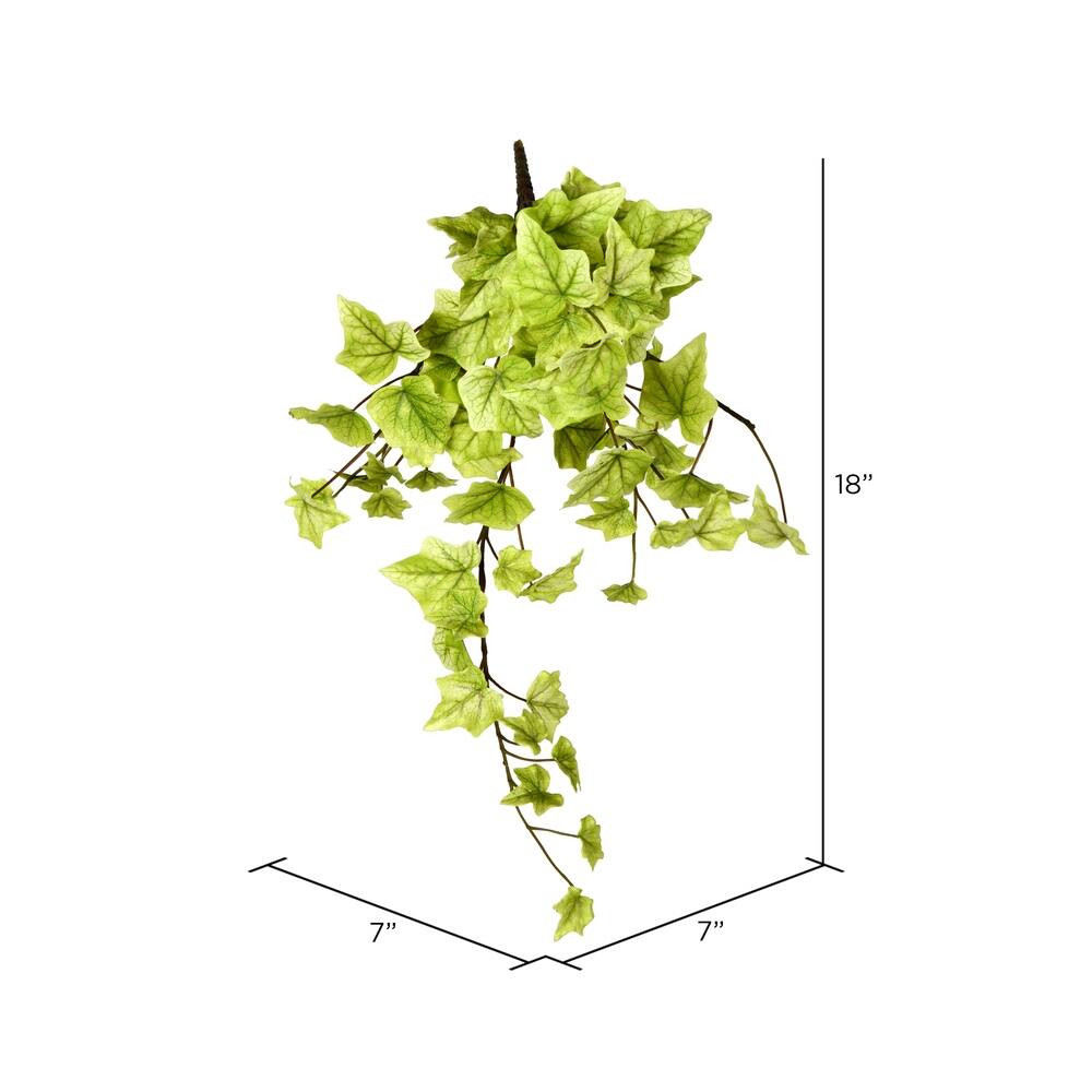 Vickerman 18" Artificial Light Green Ivy Hanging Bush, Set of 3 Bed